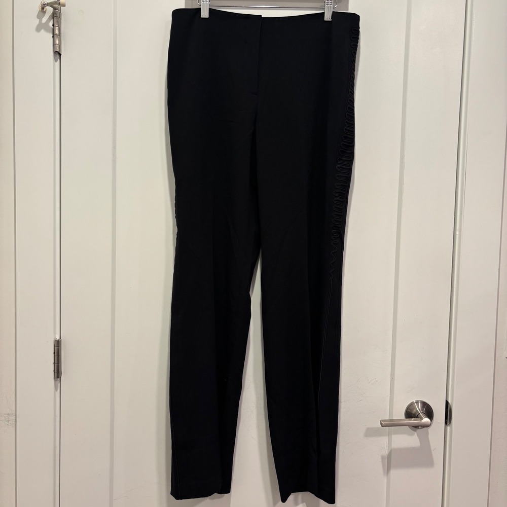 Grace Elements Black Soutache Trim Straight Leg Dress Pants Mens 14